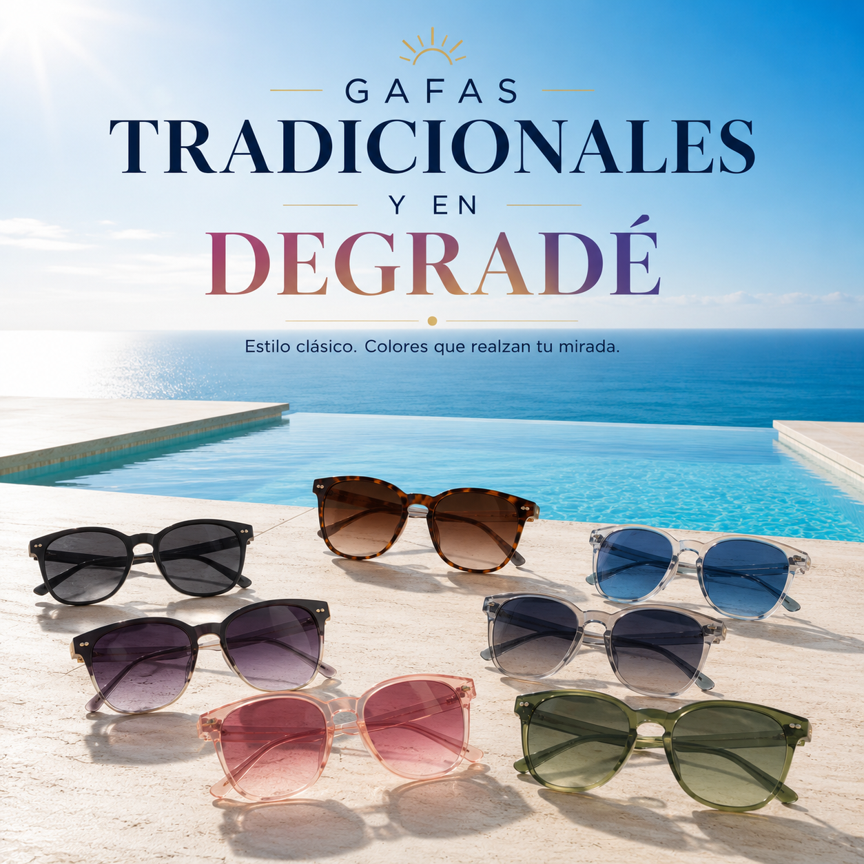 Gafas tradicionales y en degrade
