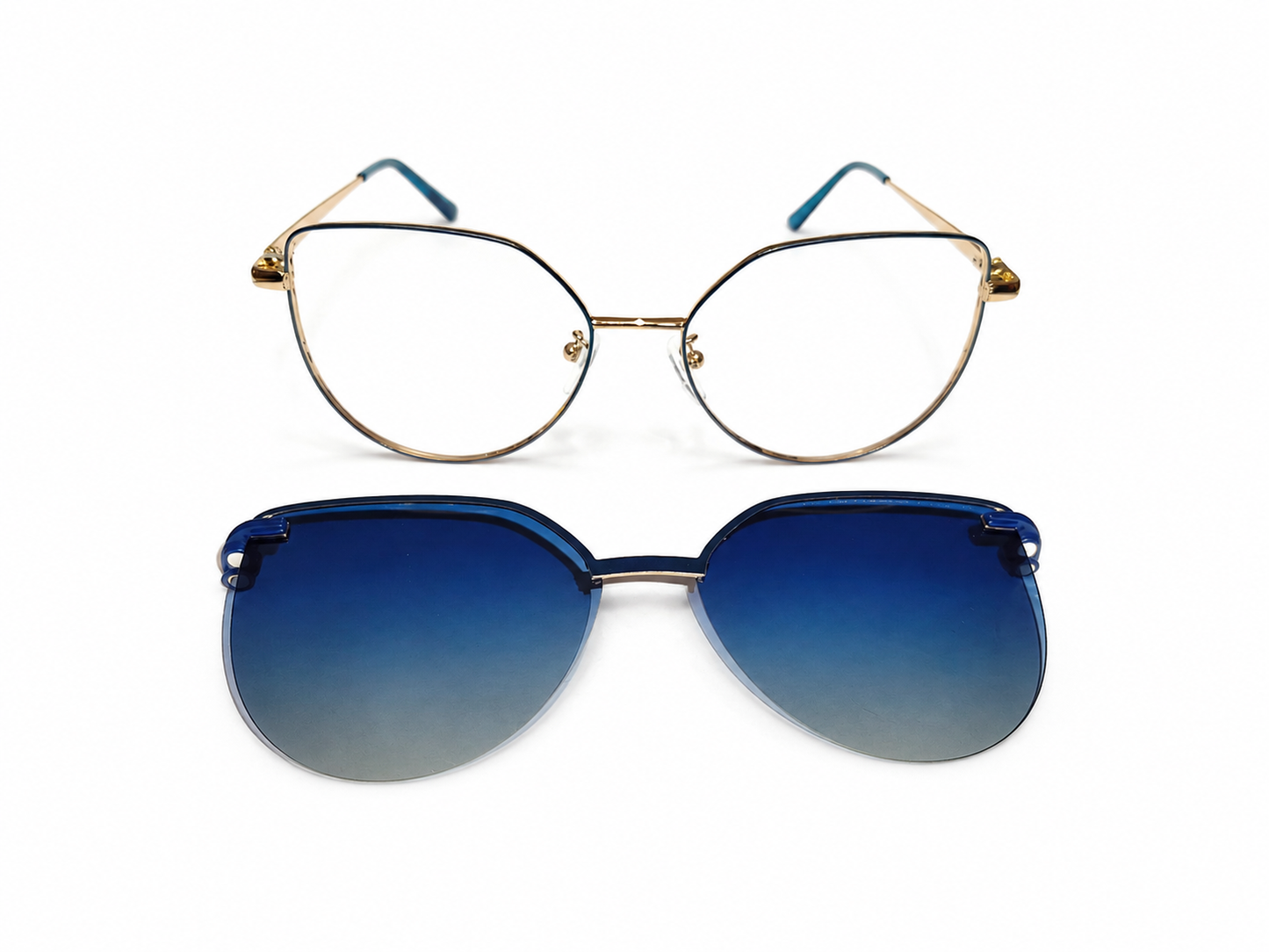 Sapphire Glow Duo - Delicadeza dorada, encanto azul.