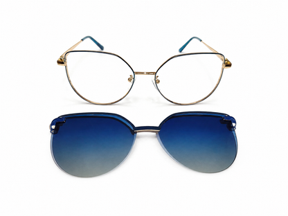 Sapphire Glow Duo - Delicadeza dorada, encanto azul.